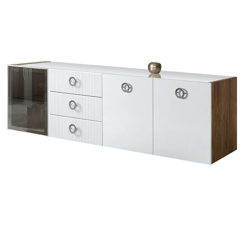 Комод 2.1м Bogemia Woodline Fly Fi (Белый) (Lakobel/Хром) БМКМ-5[4]