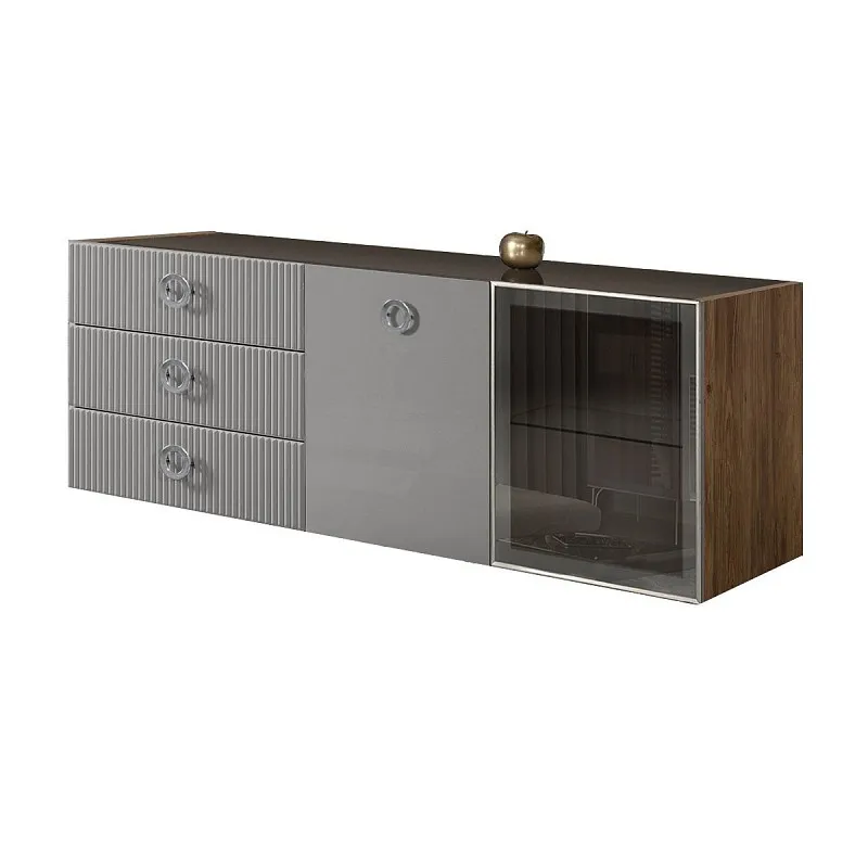 Комод 1.6м Bogemia Woodline Fly Fi (Серый) (Lakobel/Хром) БМКМ-4[5][10]
