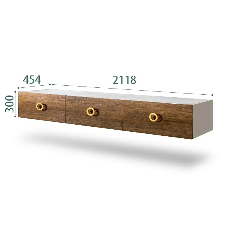 Тумба телевизионная 2.1м Bogemia Fly Wood Fi (Шелк) (Novabuk/Золото) БМТ-2
