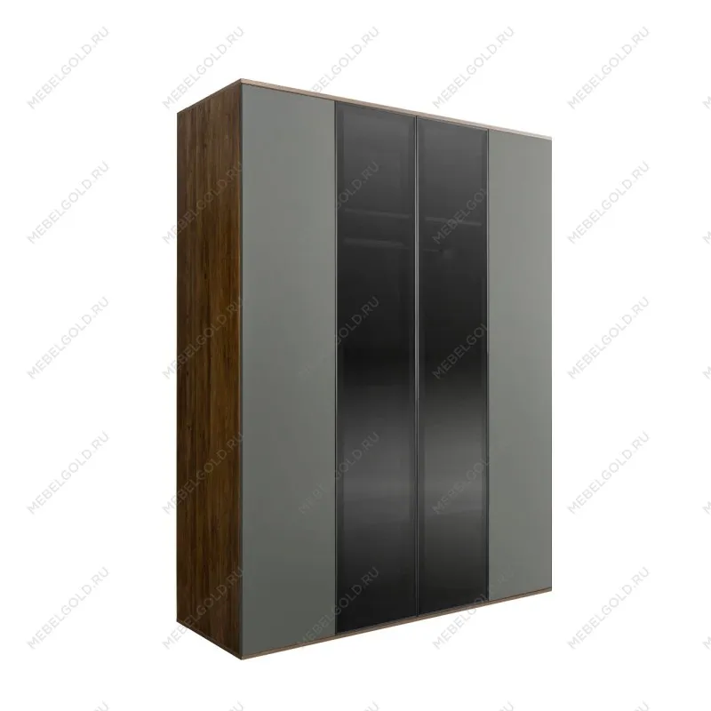 Шкаф 4-х дв. Bogemia Woodline Air (Серый/Черный) БМШ2/42(2)