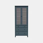 САГА шкаф с витриной 90 МОРУ темно-бирюзовый | изображение 6