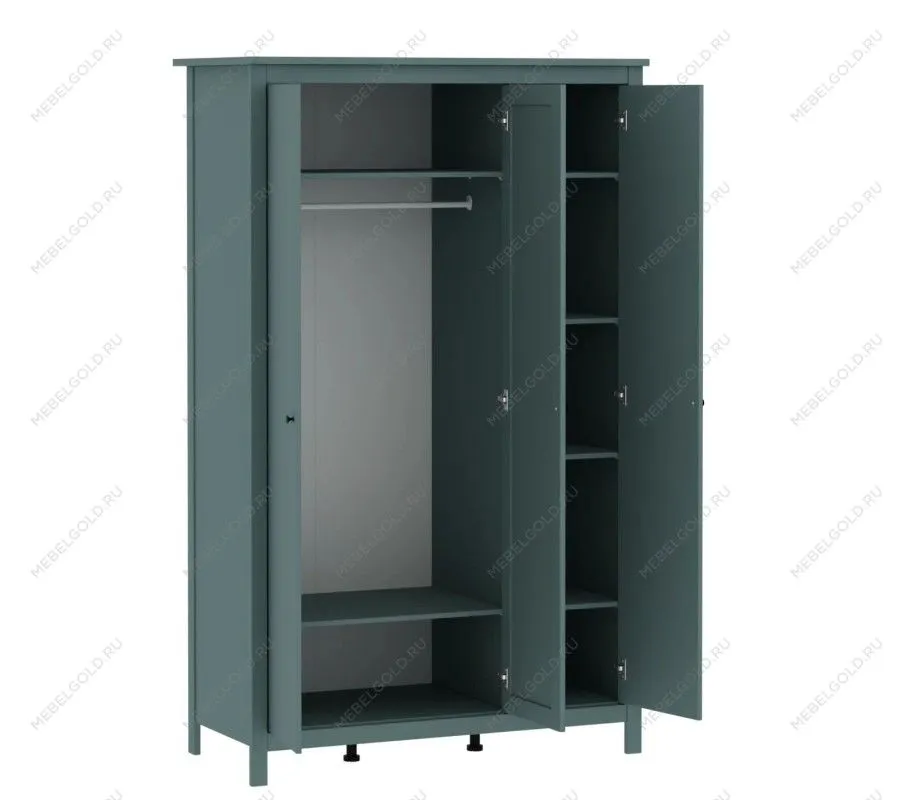 САГА шкаф 3 двери с зеркалом темно-бирюзовый | изображение 2