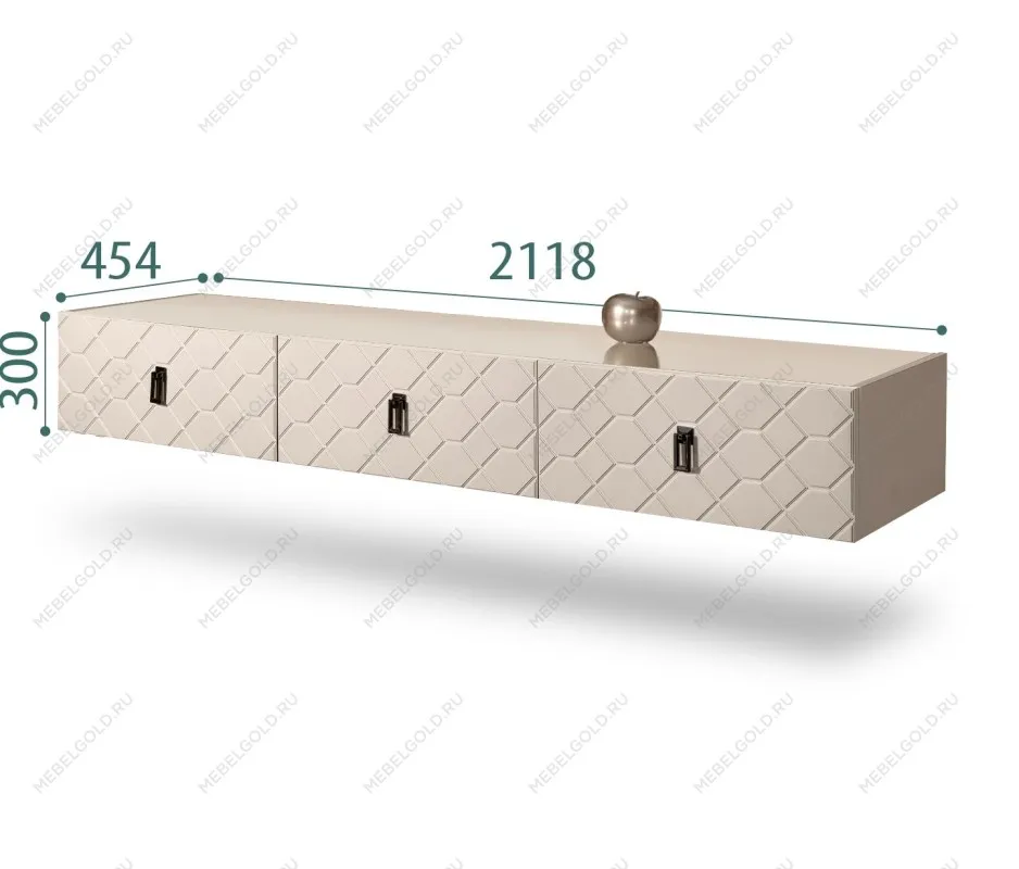 Тумба телевизионная 2.1м Bogemia Fly Farfalle (Ваниль) (Lakobel/Черный) БМТ-2