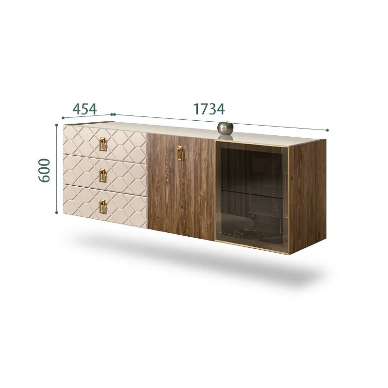Комод 1.6м Bogemia Woodline Fly Wood Fa (Ваниль) (Lakobel/Золото) БМКМ-4[5][10]