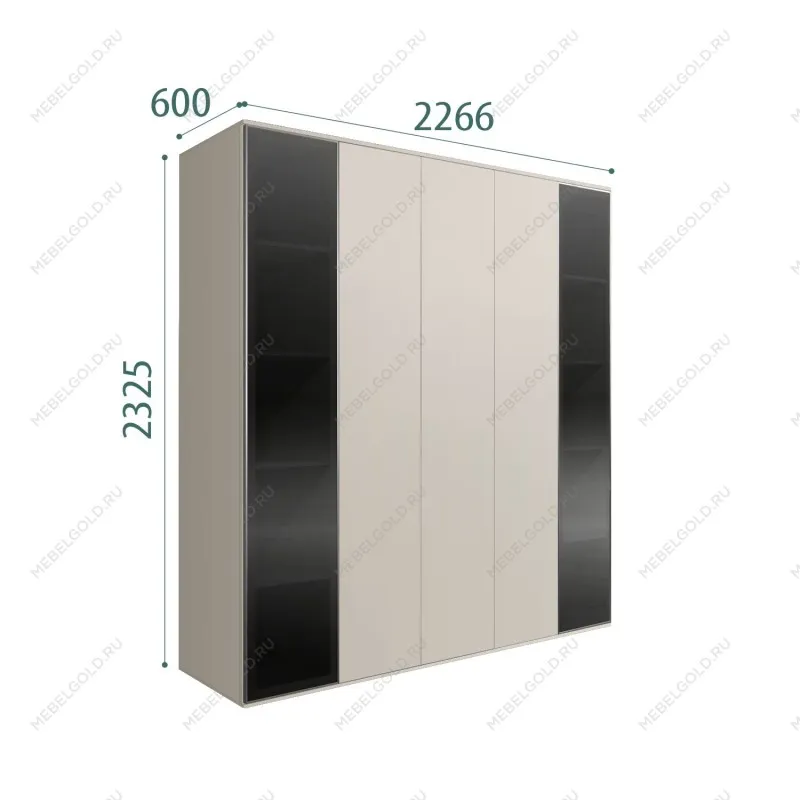 Шкаф 5-ти дв. Bogemia Air (Шелк/Серебро) БМШ2/5(2)