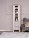 Шкаф с витриной Сага, 50х41х215 см, кашемир/ясень | изображение 6