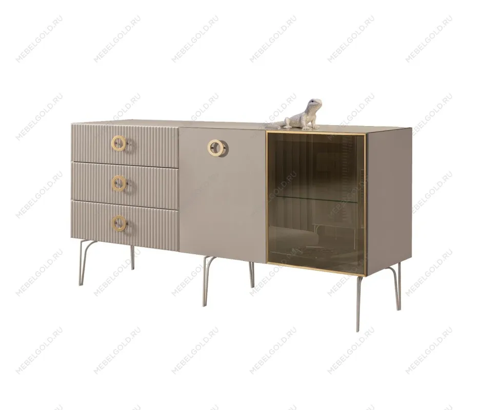 Комод 1.6м Bogemia Fillini (Мокка) (Lakobel/Золото) БМКМ-4(Fi)[5][10]