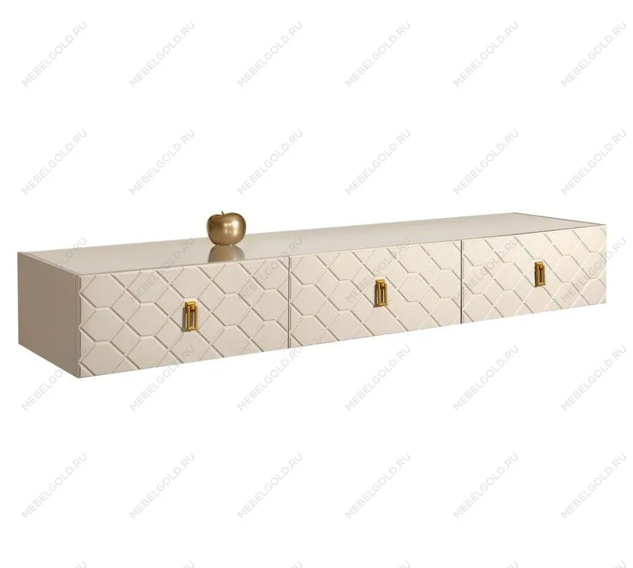 Тумба телевизионная 2.1м Bogemia Fly Farfalle (Слоновая кость) (Lakobel/Золото) БМТ-2