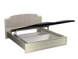 Кровать Люкс 1800 с подъемным механизмом, Сиена (1994*2110*1090), Береза бежевая велюр