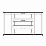 Тумба Сириус, 2 двери и 3 ящика, 156х41х95 см, дуб венге, черно-коричневая | изображение 14