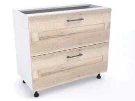 Стол с ящиками СЯ-90 (2), Дублин (900*470*820) Дуб галифакс белый, 21623