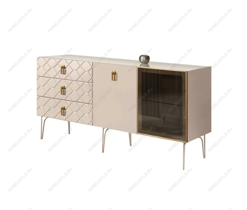 Комод 1.6м Bogemia Farfalle (Ваниль) (Lakobel/Золото) БМКМ-4(Fa)[5][10]