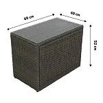 Набор мебели Драмен арт.GS009 серо-коричневый, серый (стол, 2 угл.кресла, 2 пуфа, ротанг серо-корич, подушки серые) | изображение 4