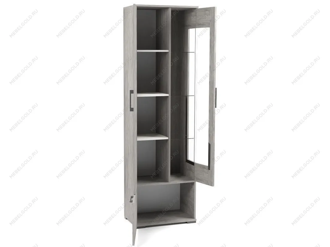 Пенал Д-3л со стеклом левый, Денвер (600*377*2020) Риббек серый, 31305 | изображение 2