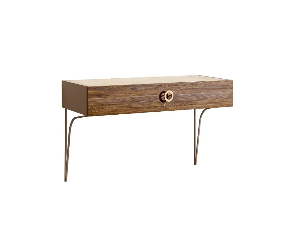 Стол туалетный (консоль) Bogemia Wood Fi (Мокка) (Novabuk/Золото) БМСТ-1(Wo)