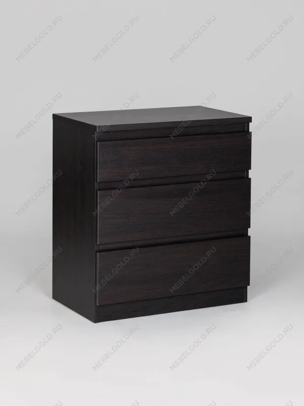 Комод Кастор, 3 ящика, 65х40х71 см, черный, дуб венге | изображение 6