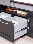 Тумба для ТВ Сириус, 2 двери и 2 ящика, 156х41х47 см, дуб венге, черно-коричневая | изображение 4