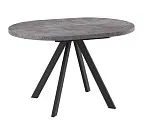 Стол круглый раздвижной TRIO-90 (ДЫМЧАТАЯ КЕРАМИКА/ЧЕРНЫЙ) 90/125 | изображение 1