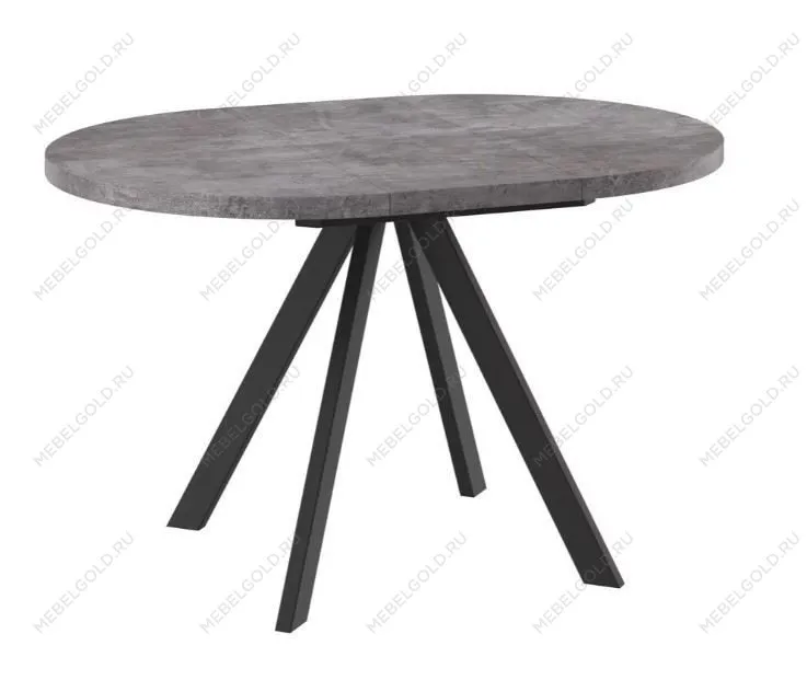 Стол круглый раздвижной TRIO-90 (ДЫМЧАТАЯ КЕРАМИКА/ЧЕРНЫЙ) 90/125 | изображение 1