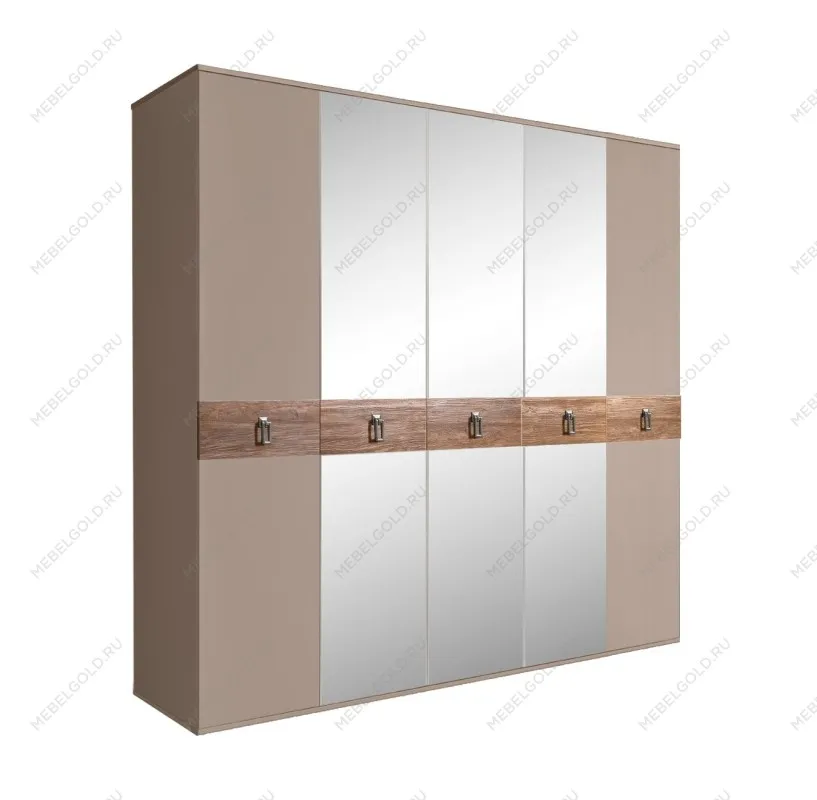 Шкаф 5-ти дв. с зеркалами Bogemia Wood Fa (Мокка/Хром) БМШ1/5(Wo)