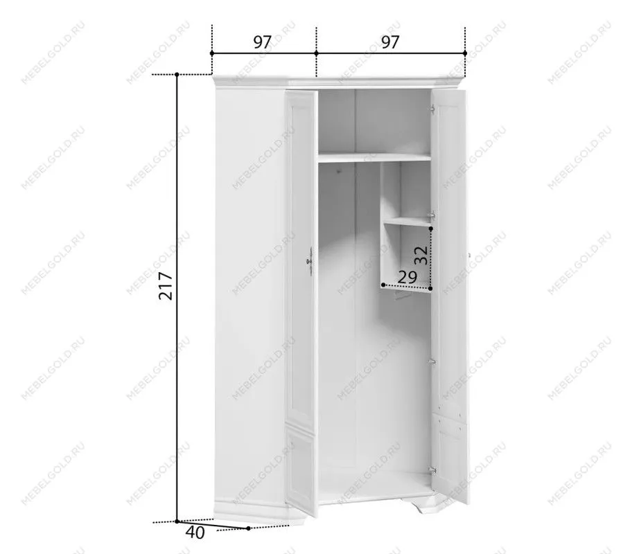 Шкаф угловой Кентаки SZFN2D белый - Выставка м. Марьина роща | изображение 2