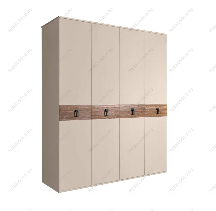 Шкаф 4-х дв. Bogemia Wood Fa (Ваниль/Черный) БМШ2/4(Wo)