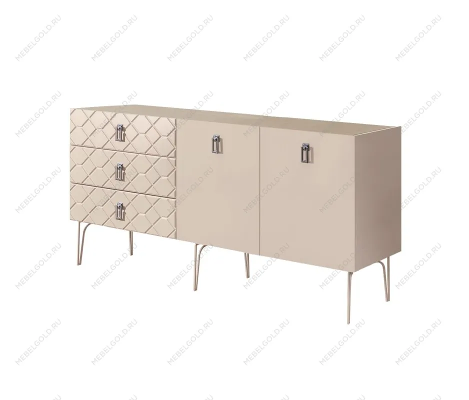 Комод 1.6м Bogemia Farfalle (Ваниль) (Novabuk/Хром) БМКМ-4(Fa)