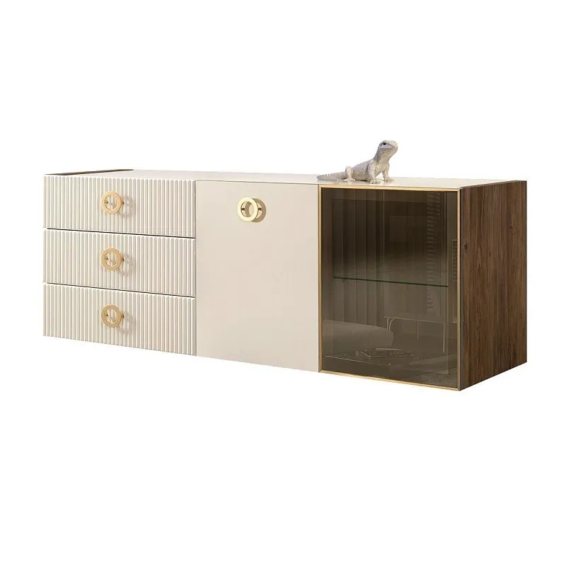 Комод 1.6м Bogemia Woodline Fly Fi (Слоновая кость) (Lakobel/Золото) БМКМ-4[5][10]