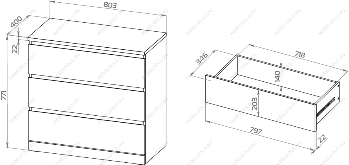 МАЛЬМ / VARMA Комод ИКЕА / IKEA 3, 80x78x40, шпон, беленый дуб | изображение 4