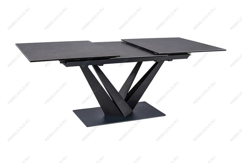 Стол обеденный Signal SORENTO CERAMIC раздвижной (эффект черного мрамора/черный мат)