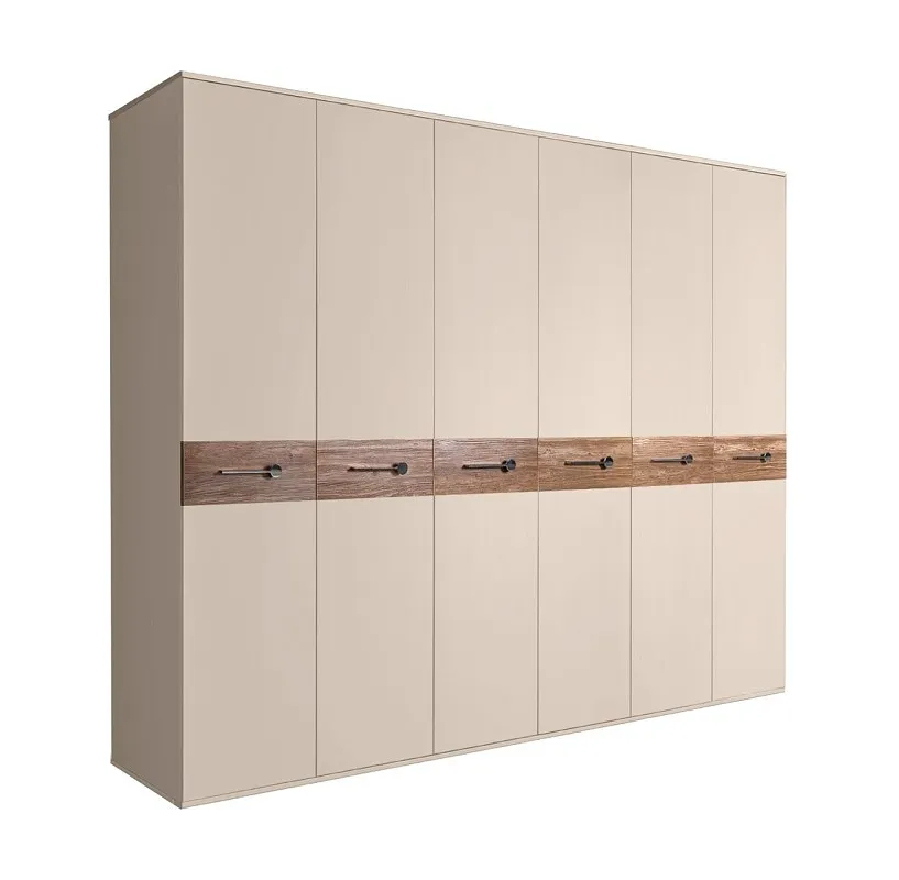 Шкаф 6-ти дв. Bogemia Wood Wo (Ваниль/Хром) БМШ2/6(Wo)