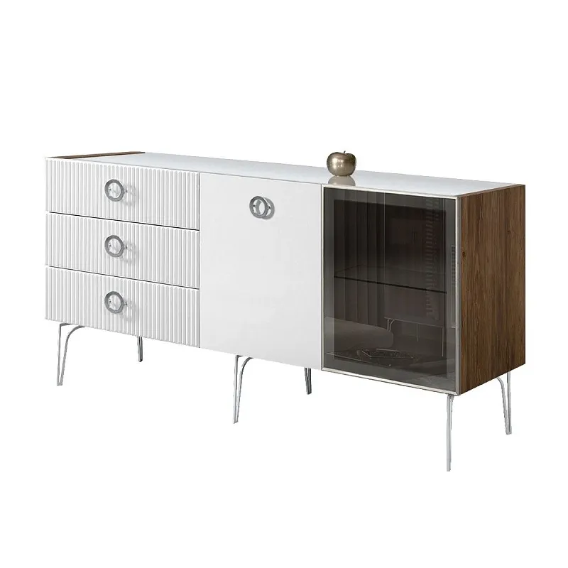 Комод 1.6м Bogemia Woodline Fi (Белый) (Lakobel/Хром) БМКМ-4[5][10]