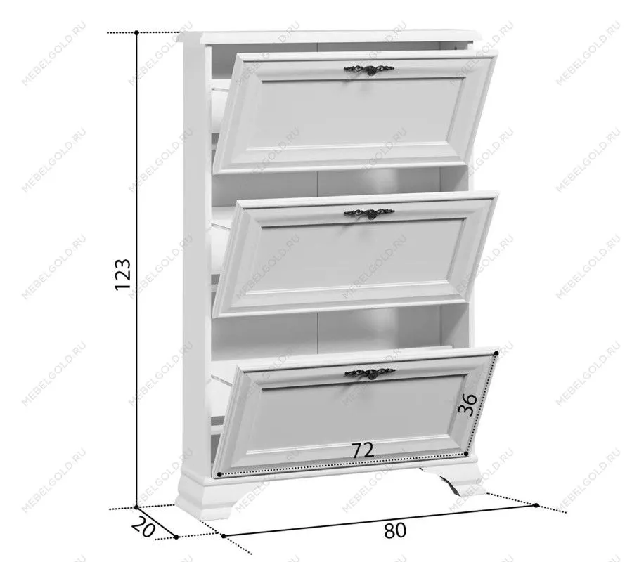 Тумба для обуви Кентаки SFB3B белый | изображение 1