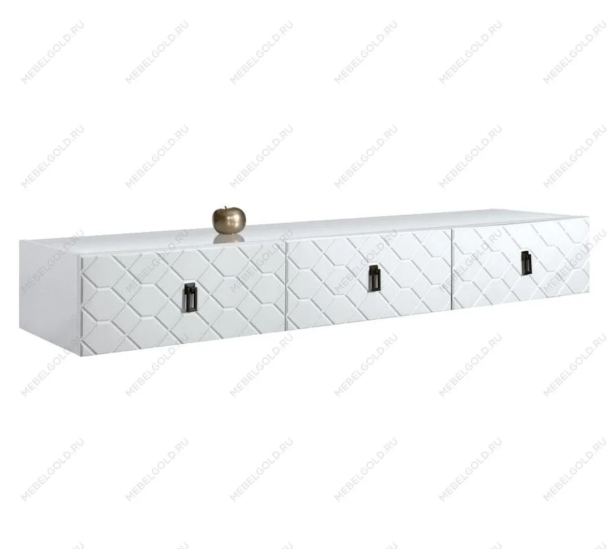 Тумба телевизионная 2.1м Bogemia Fly Farfalle (Белый) (Lakobel/Черный) БМТ-2