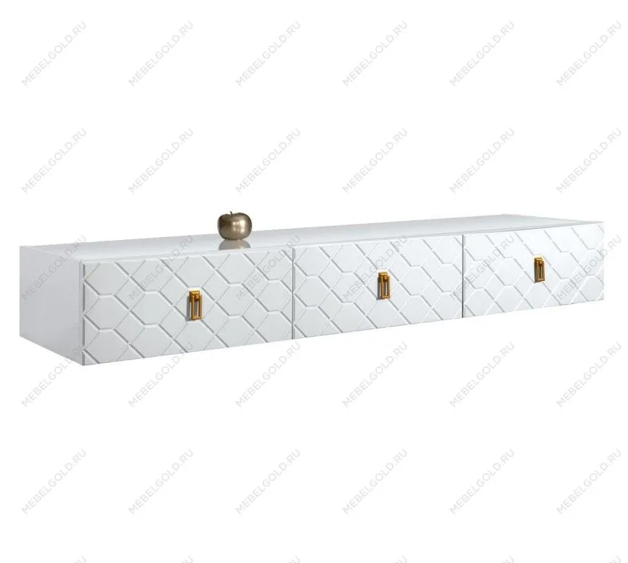 Тумба телевизионная 2.1м Bogemia Fly Farfalle (Белый) (Lakobel/Золото) БМТ-2