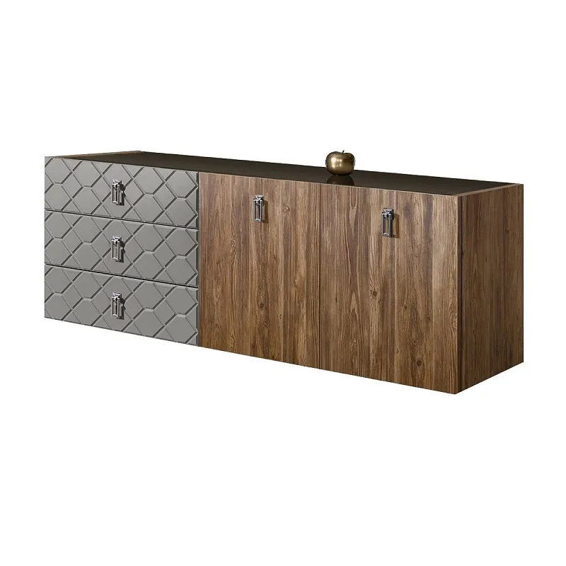 Комод 1.6м Bogemia Woodline Fly Wood Fa (Серый) (Lakobel/Хром) БМКМ-4