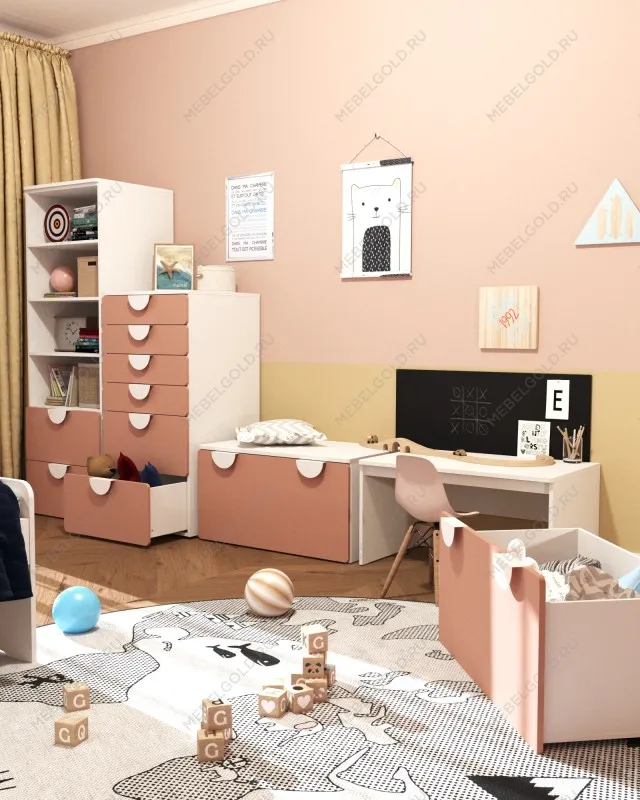 ПИКСИ комод 6 ящиков 60x57x123, мечтательный пион | изображение 3