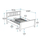 САГА кровать двойная 140х200 белая | изображение 1