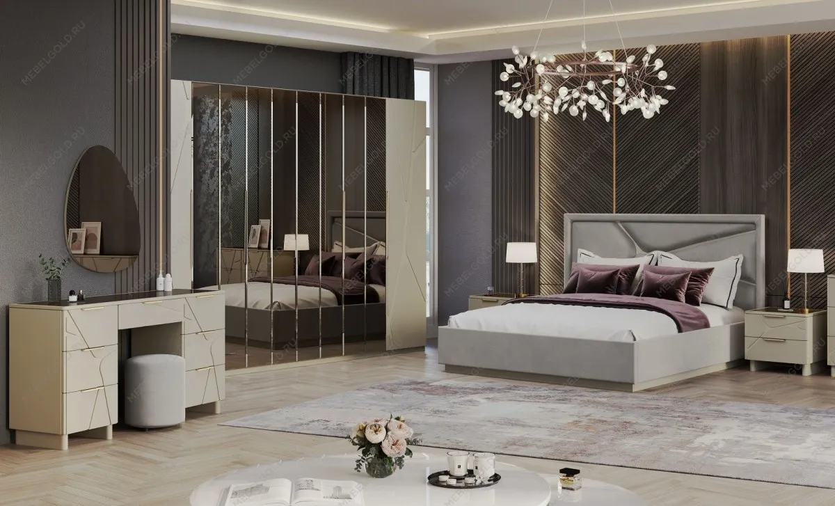 Шкаф Лейла 4-дверный светло серый камень | изображение 4