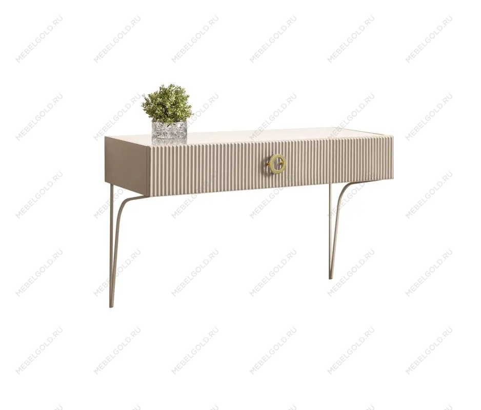 Стол туалетный (консоль) Bogemia Fillini (Ваниль) (Lakobel/Золото) БМСТ-1(FI)