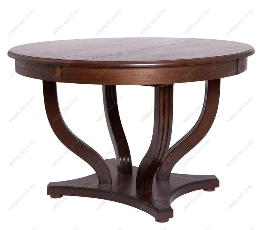 Стол круглый Милорд-120 (Милорд-120 стол круглый (120х170/темный орех/патина темная) | изображение 1