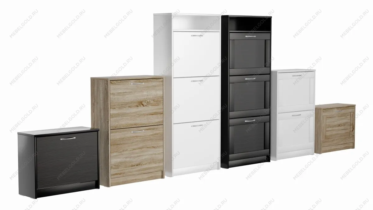 Обувница Сириус с 1 откидным ящиком, 60 х 25 х 49 см, черно-коричневая, ЛДСП, дуб венге | изображение 14