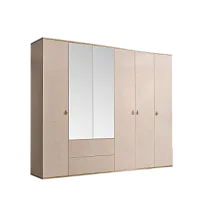 Шкаф 6-ти дверный с зеркалом, с ящиками Римини (Латте/Золото) РМШ1/61
