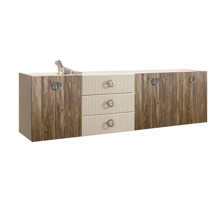 Комод 2.1м Bogemia Fly Wood Fi (Слоновая кость) (Lakobel/Хром) БМКМ-5
