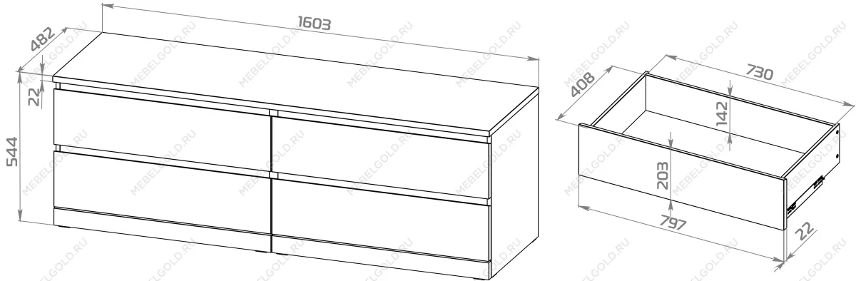 Варма Прайм 4Д комод 160x55x48, белый | изображение 2