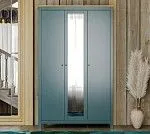 САГА шкаф 3 двери с зеркалом темно-бирюзовый/ясень | изображение 5