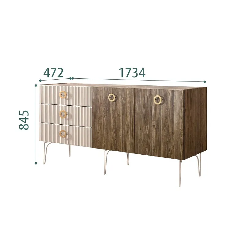 Комод 1.6м Bogemia Woodline Wood Fi (Ваниль) (Novabuk/Золото) БМКМ-4