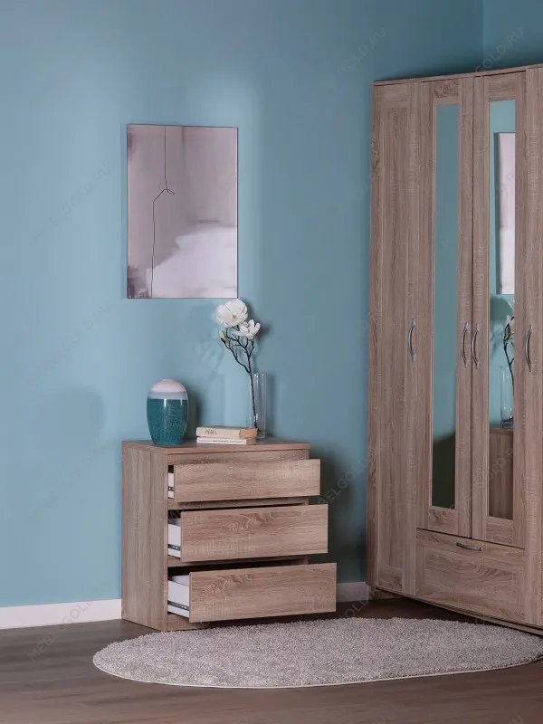 Комод Кастор, 3 ящика, 65х40х71 см, дуб сонома | изображение 2