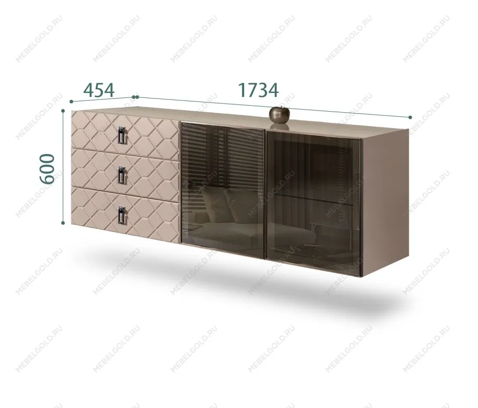 Комод 1.6м Bogemia Fly Farfalle (Мокка) (Lakobel/Черный) БМКМ-4[5]