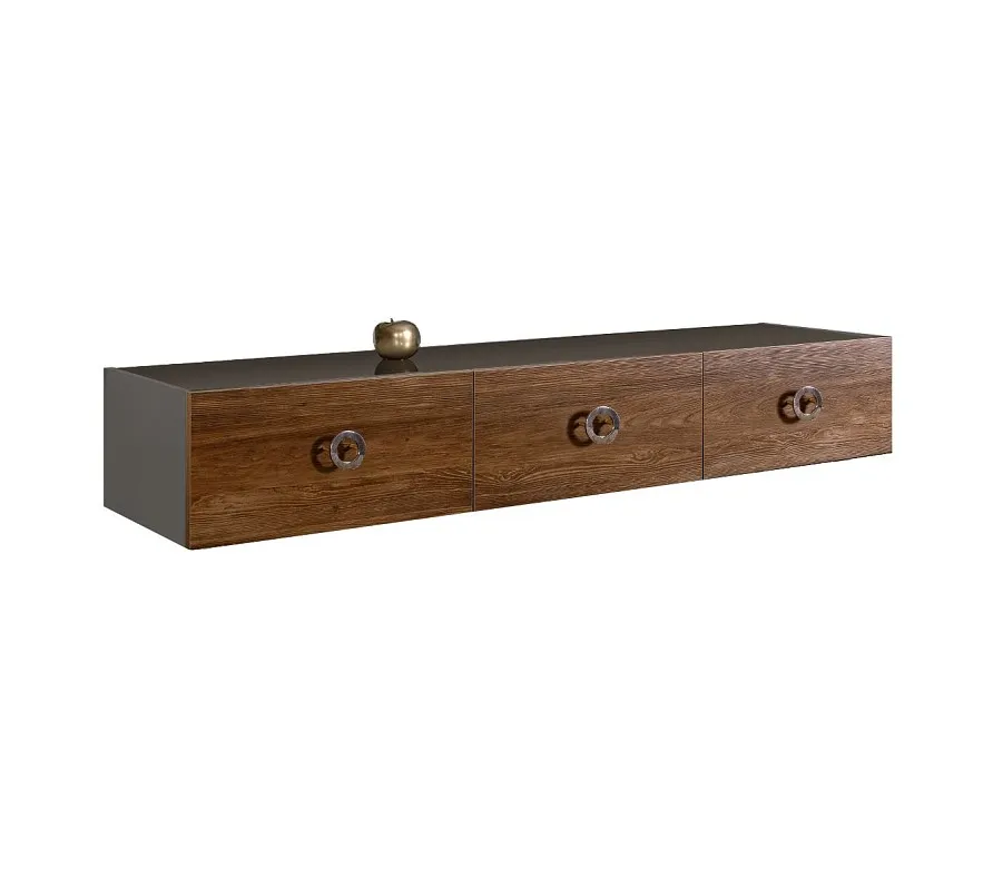 Тумба телевизионная 1.6м Bogemia Fly Wood Fi (Серый) (Lakobel/Хром) БМТ-1
